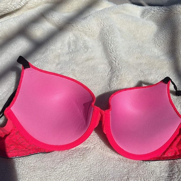 Pink Victoria’s Secret 34D Push Up Neon Pink Bra - Picture 4 of 6